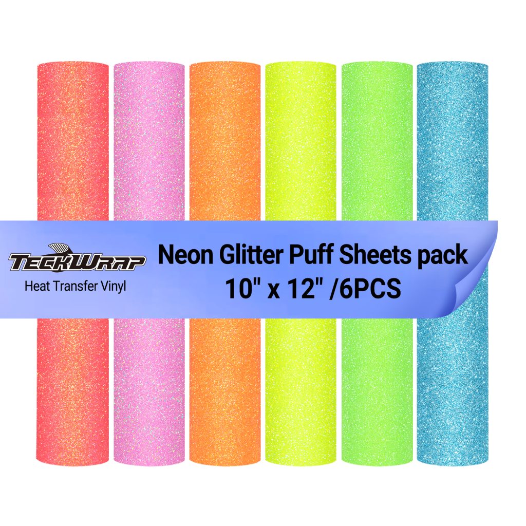 Neon Glitter Puff HTV