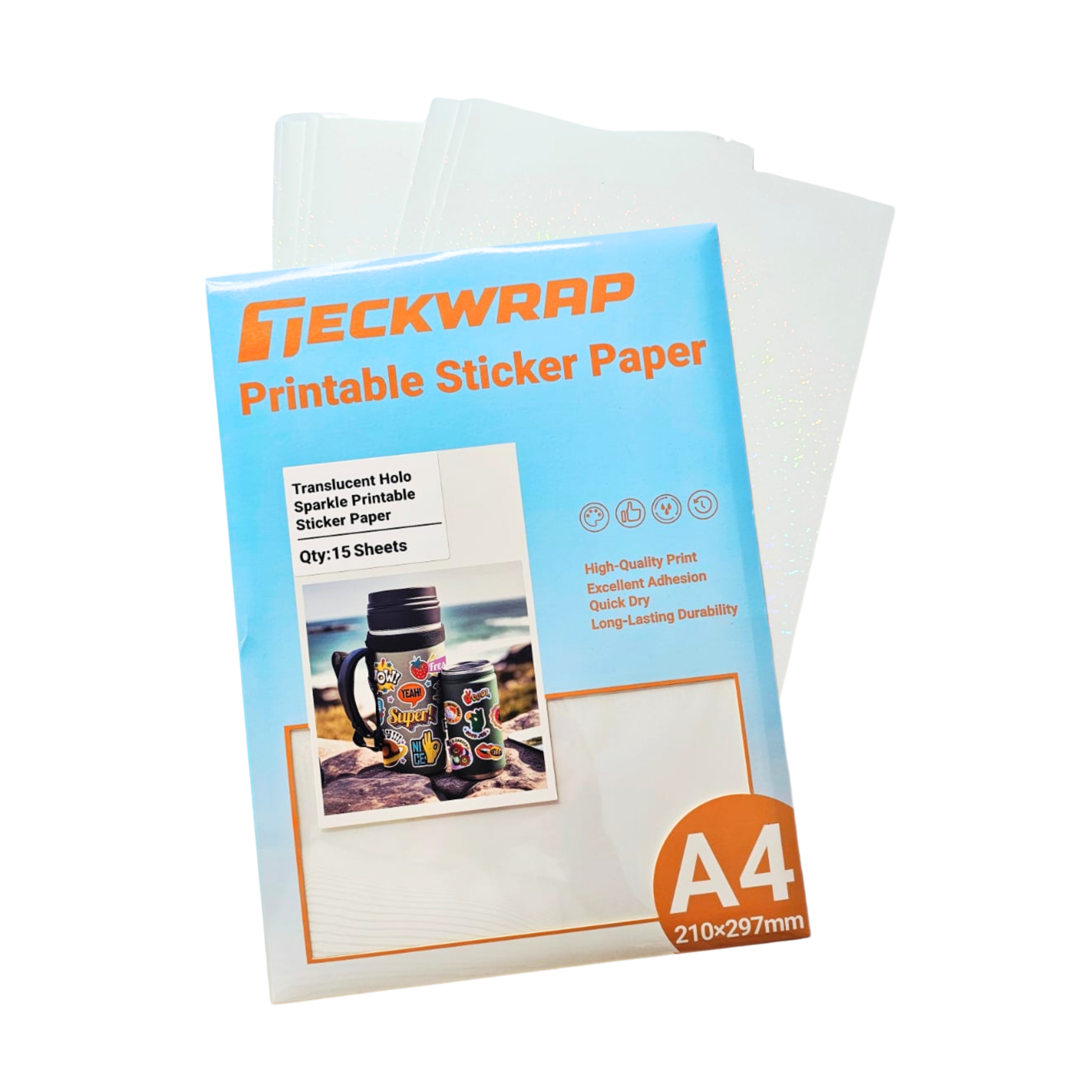 TECKWRAP דפי מדבקה להדפסה מנצנץ הולוגרפי TECKWRAP דפי מדבקה להדפסה מנצנץ הולוגרפי